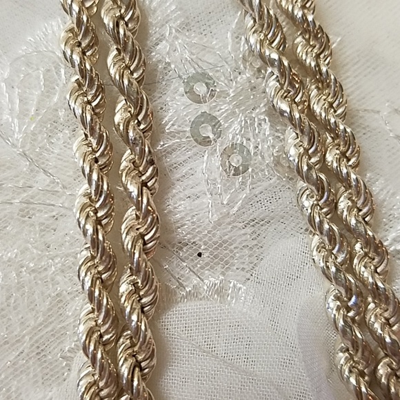 Sterling Silver Hefty Rope Necklace - Picture 4 of 4